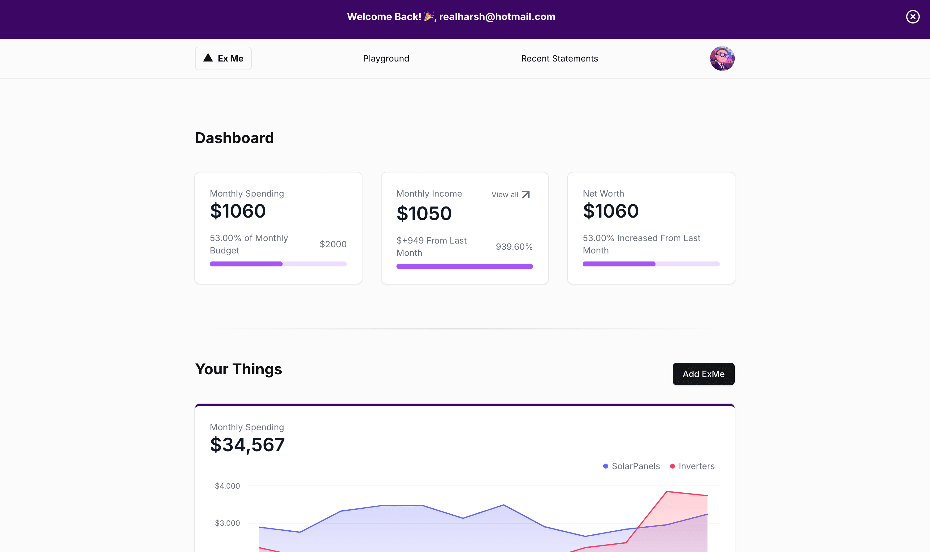 ExMe Dashboard